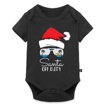 Funny Santa Off Duty Merry Christmas - Baby Premium short-sleeve bodysuit - black - Front