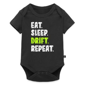 Eat Sleep Drift Wiederholung | Auto-Driften - Baby Premium Kurzarmbody - Schwarz - Vorne
