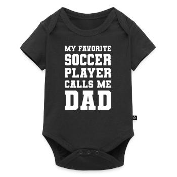 My Favorite Soccer Player Calls Me Dad - Baby Premium short-sleeve bodysuit - black - Front