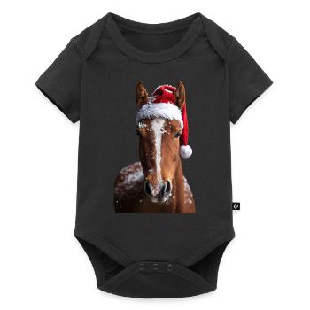 Pferd - Baby Premium Kurzarmbody - Schwarz - Vorne