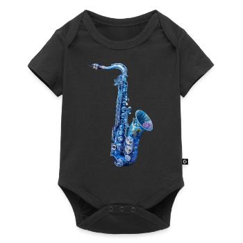 Saxophone Poisson - Body à manches courtes Premium Bébé - noir - Devant