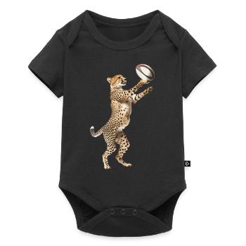Gepard - Baby Premium Kurzarmbody - Schwarz - Vorne