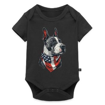 Bullterrier - Baby Premium Kurzarmbody - Schwarz - Vorne