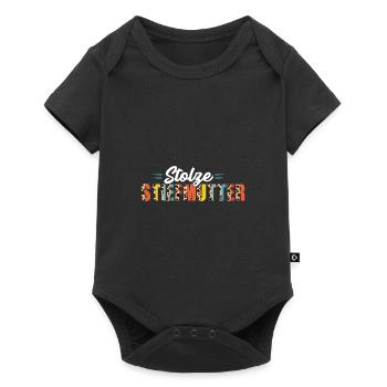 Stiefmama Familie Bonus Mama Geschenk - Baby Premium Kurzarmbody - Schwarz - Vorne