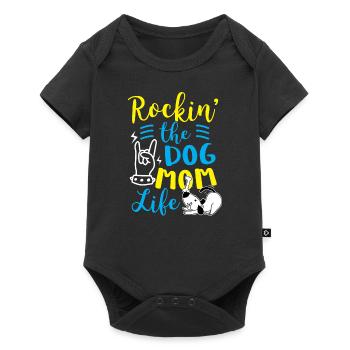 Dog Lover Rockin Le Chien Maman Vie Cadeau d’Anniversaire - Body à manches courtes Premium Bébé - noir - Devant