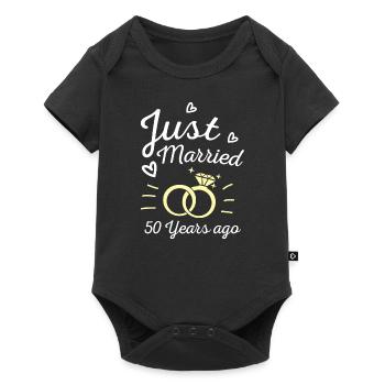 Wedding Anniversary Just Married 50 Years Ago Gift - Baby Premium short-sleeve bodysuit - black - Front