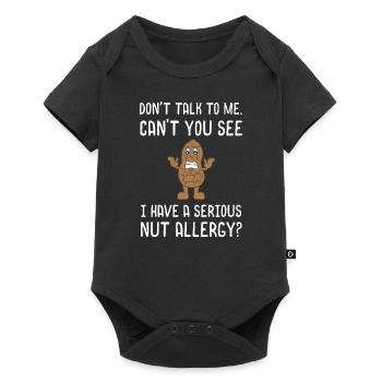 Ernsthafte Nuss-Allergie-lustiges Geburtstagsgeschenk - Baby Premium Kurzarmbody - Schwarz - Vorne