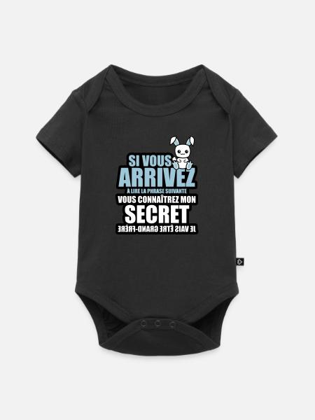 mon secret je vais être grand-frère - Body à manches courtes Premium Bébé - noir