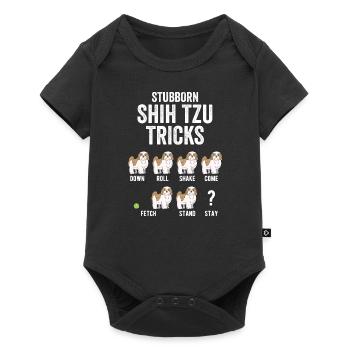 Têtu Shih Tzu Trick Chien Animal Animal Lover Cadeau - Body à manches courtes Premium Bébé - noir - Devant