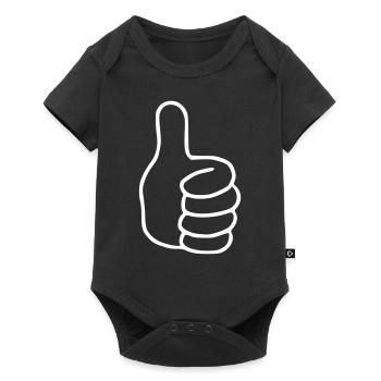 Emoji thumbs up sketch white - Baby Premium short-sleeve bodysuit - black - Front
