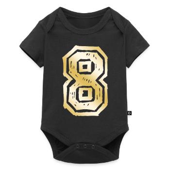 8 Number Gold - Baby Premium short-sleeve bodysuit - black - Front