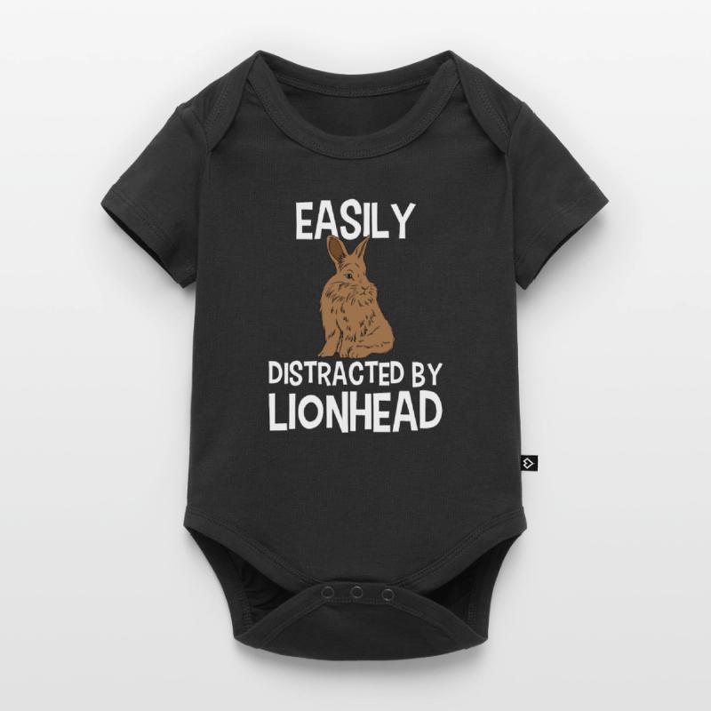 Easily Distracted By Lionhead Funny Rabbit Easter Baby Premium short-sleeve bodysuit