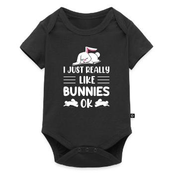 J’aime vraiment les lapins d’accord amoureux des animaux mignon - Body à manches courtes Premium Bébé - noir - Devant