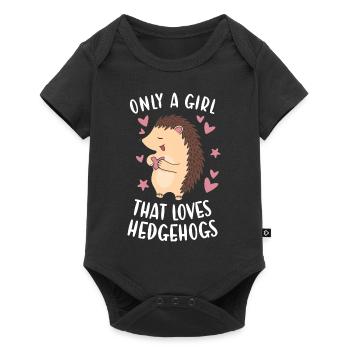 Hedgie Only A Girl That Loves Hedgehogs Hedgehog - Baby Premium Kurzarmbody - Schwarz - Vorne