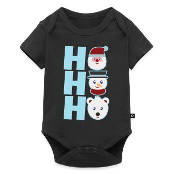 HoHoHo Funny Xmas Stuff Icon Santa Snowman & Bear - Baby Premium short-sleeve bodysuit - black - Front