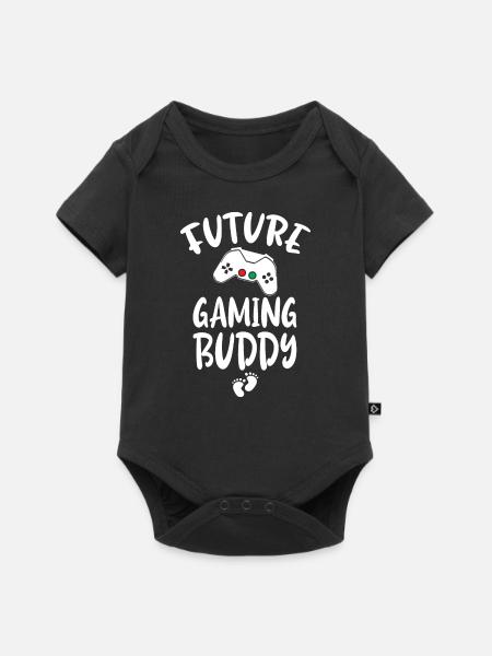 Future Gaming Buddy - Baby - Baby Premium Kurzarmbody - Schwarz