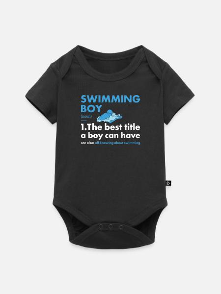 Sport Boy Swimming - Baby Premium Kurzarmbody - Schwarz