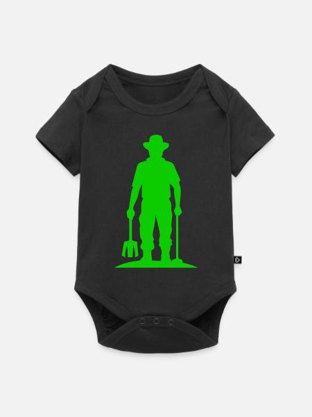 Farmer Silhouette - Baby Premium Kurzarmbody - Schwarz