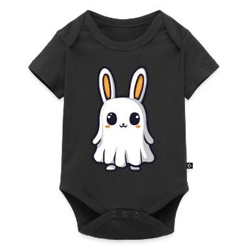 Lapin Halloween Bande dessinée Fantôme - Body à manches courtes Premium Bébé - noir - Devant