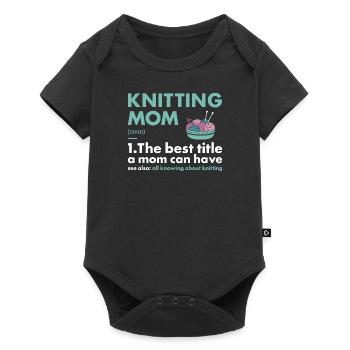 Knitter Mom Definition Knitting - Baby Premium short-sleeve bodysuit - black - Front