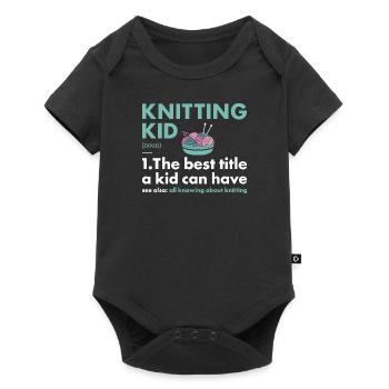 Knitter Kid Definition Knitting - Baby Premium short-sleeve bodysuit - black - Front