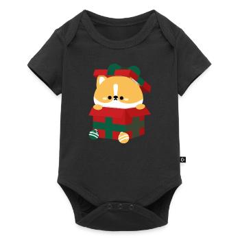 Cadeau de Noël Corgi - Body à manches courtes Premium Bébé - noir - Devant