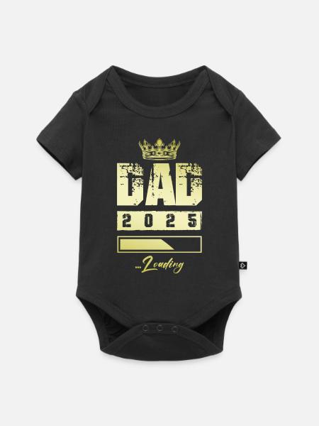 Dad 2025 Loading Papa - Baby Premium Kurzarmbody - Schwarz