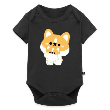 Corgi Couple - Body à manches courtes Premium Bébé - noir - Devant