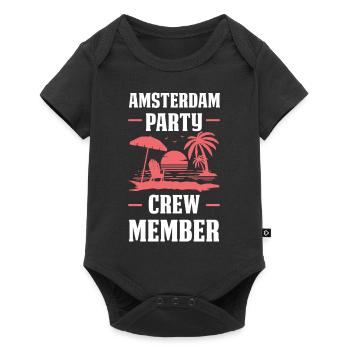 Équipe de fête d’Amsterdam - Body à manches courtes Premium Bébé - noir - Devant