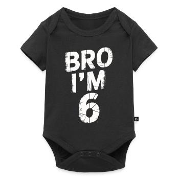 Bro, ich bin 6 – Coole Geburtstags-Design - Baby Premium Kurzarmbody - Schwarz - Vorne