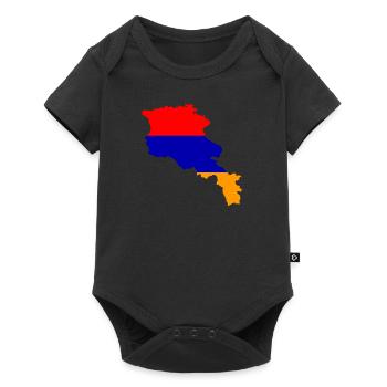 Armenia flag map flag - Baby Premium short-sleeve bodysuit - black - Front