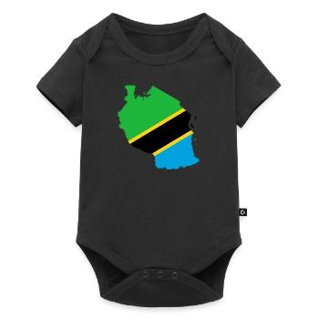 Tanzania flag map flag - Baby Premium short-sleeve bodysuit - black - Front