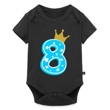 8 couronne 8e anniversaire 8 ans - Body à manches courtes Premium Bébé - noir - Devant