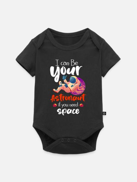 Weltall Logo Stern Spaceman - Baby Premium Kurzarmbody - Schwarz