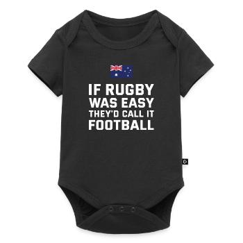 Si le rugby était facile Australie Rugby - Body à manches courtes Premium Bébé - noir - Devant