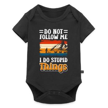 Sports Snow Winter sports Wooden sledges - Baby Premium short-sleeve bodysuit - black - Front