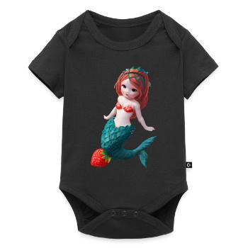 Sirène aux fraises - Body à manches courtes Premium Bébé - noir - Devant
