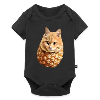 Kawaii Pineapple Cat - Baby Premium short-sleeve bodysuit - black - Front