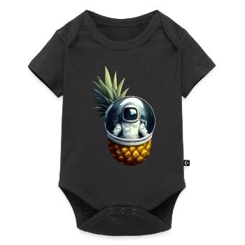 Astronaute à l’ananas - Body à manches courtes Premium Bébé - noir - Devant