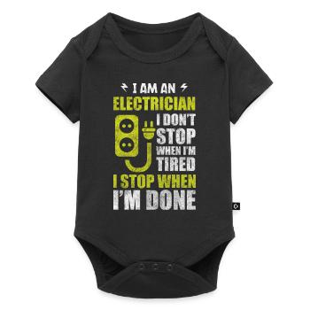 Electrician Craft Voltage Lightning - Baby Premium short-sleeve bodysuit - black - Front
