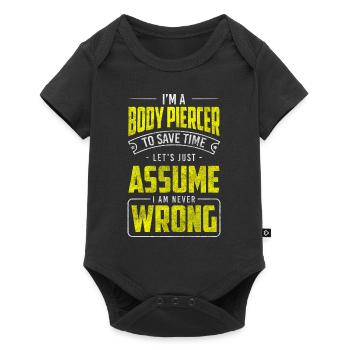 Artist Art Piercing Studio Plug - Baby Premium short-sleeve bodysuit - black - Front