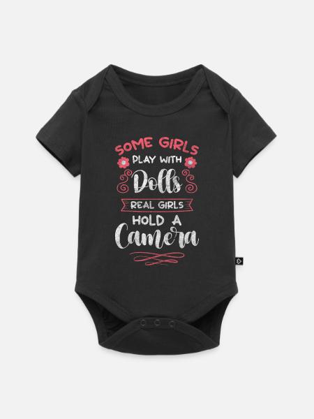 Kamera Foto Spiegelreflexkamera Fotoshooting - Baby Premium Kurzarmbody - Schwarz