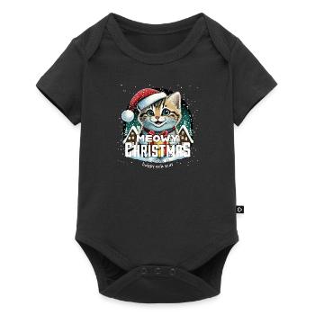 Chat de Noël - Miaouss, Noël - Body à manches courtes Premium Bébé - noir - Devant