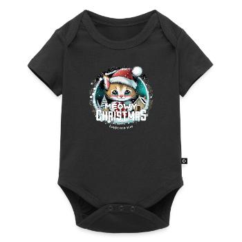 Chat de Noël - Miaouss, Noël - Body à manches courtes Premium Bébé - noir - Devant