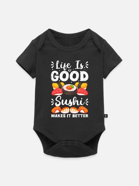 Sushi Reis Lecker - Baby Premium Kurzarmbody - Schwarz