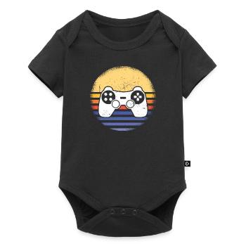 Gamer Retro Sunset Gaming - Baby Premium short-sleeve bodysuit - black - Front