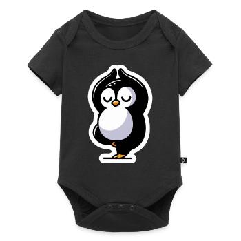 Pingouin de yoga - Body à manches courtes Premium Bébé - noir - Devant
