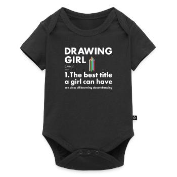 Drawer Girl Definition Drawing - Baby Premium short-sleeve bodysuit - black - Front