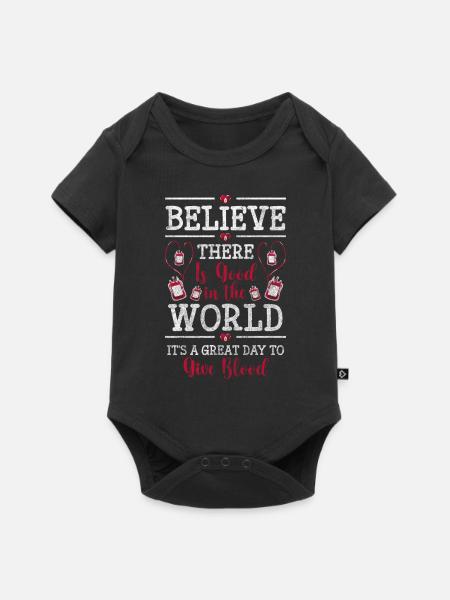 Blutspende Lebensretter Miteinander - Baby Premium Kurzarmbody - Schwarz