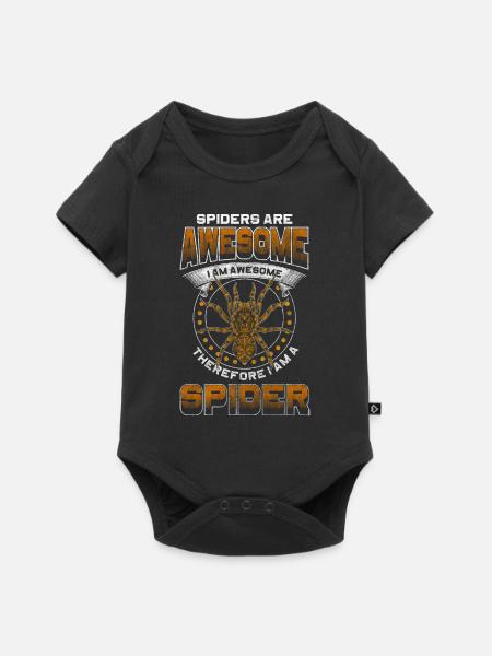 Spinne Haustier Phobie - Baby Premium Kurzarmbody - Schwarz